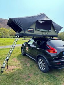 Exterior rear view of the TentBox Lite 2.0 roof tent.